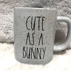 Rae Dunn CUTE AS A BUNNY Blue & Black Speckled Easter Mug